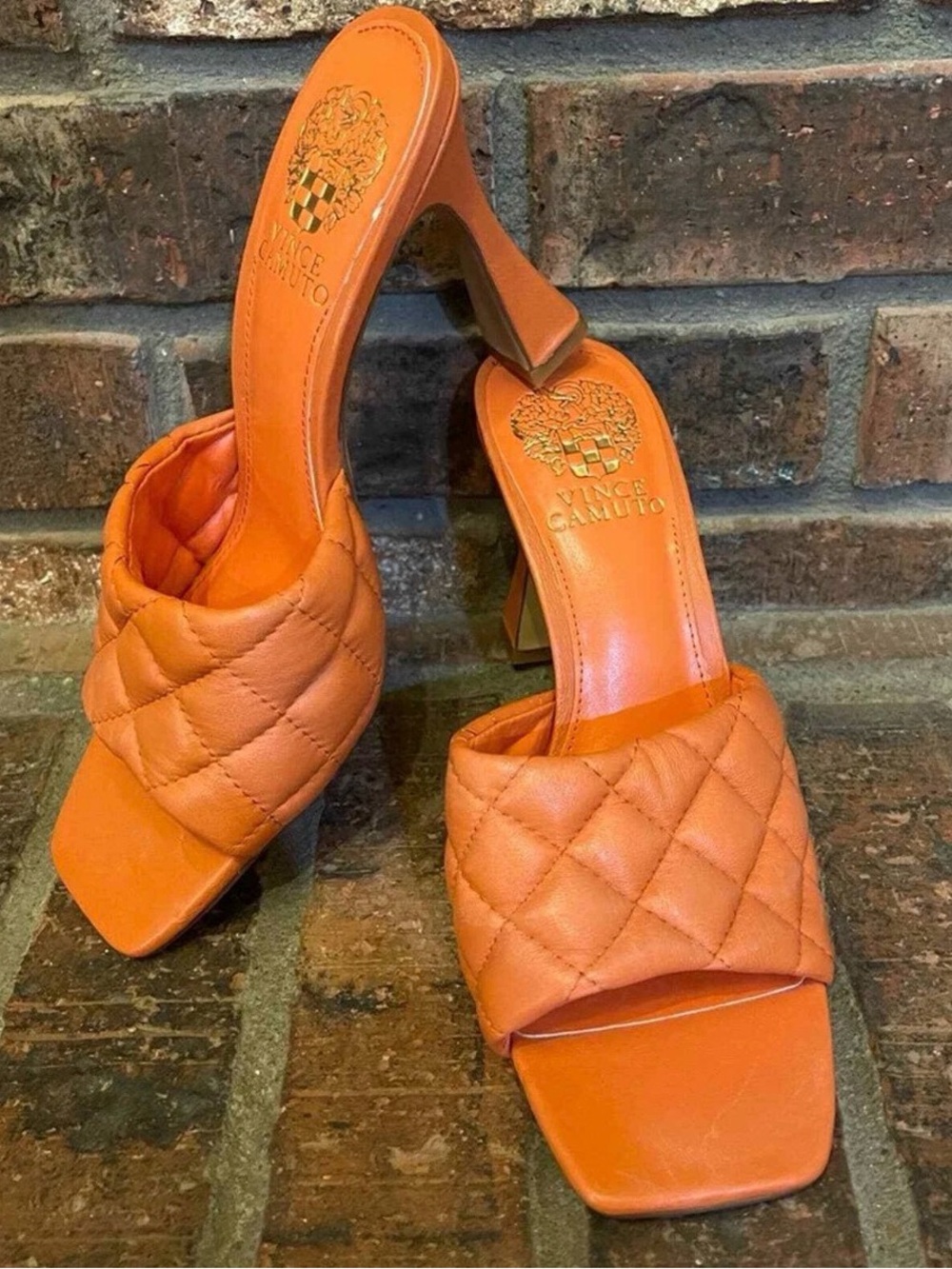 New Vince Camuto Brinela Braided Mule Orange
